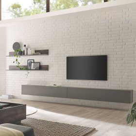 Fernseher Schrankwand Hanniba in modernem Design melaminbeschichtet (vierteilig) – Ansicht 2