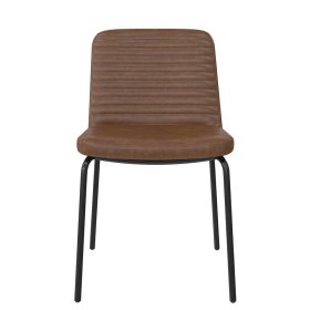 Kunstleder Stühle Melvue in Braun mit Gestell aus Metall (2er Set) – Ansicht 4