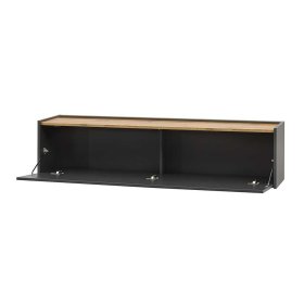 Designwohnwand Uzniana in Anthrazit und Wildeichefarben modern (vierteilig) – Ansicht 4