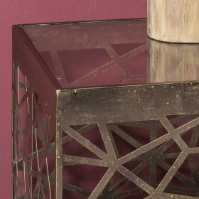 Glas Beistelltisch Spring in Bronzefarben 50 cm breit – Ansicht 4