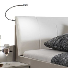 Modernes Schlafzimmer Set Zymian in Hellgrau Weiß mit LED Beleuchtung (vierteilig) – Ansicht 5