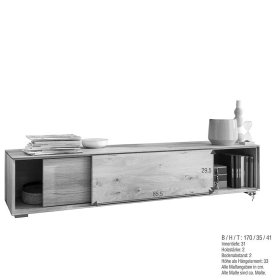 Design Wohnzimmerwand Rennia aus Wildeiche Massivholz geölt (dreiteilig) – Ansicht 8