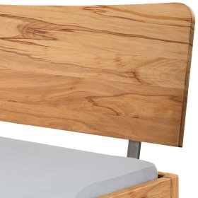 Echtholzbett 140x200 Lamon Nachtkonsolen optional aus Wildbuche & Metall – Ansicht 4