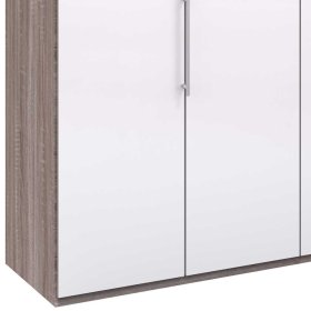 3 türiger Schlafzimmerschrank Yunidra in Weiß Eiche Trüffelfarben modern – Ansicht 4