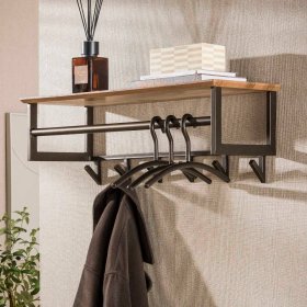 Wandgarderobe Zanyorita im Industry und Loft Stil mit 6 Kleiderhaken – Ansicht 2