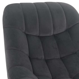 Design Lounge Sessel Azuro in Dunkelgrau Samt mit 50 cm Sitzhöhe – Ansicht 7