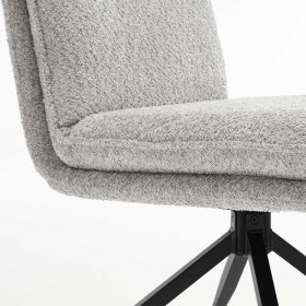 2 Stühle Ovidiu aus Boucle Stoff und Metall drehbar (2er Set) – Ansicht 8
