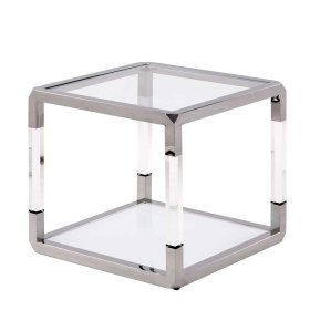 Beistelltisch Sofa Ropez mit Gestell aus Acrylglas und Edelstahl 56 cm breit – Ansicht 1