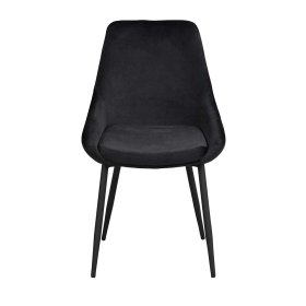 Stühle Lanaga in Schwarz Samt modern (2er Set) – Ansicht 2