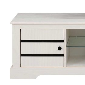 TV Unterschrank Siluzia in Weiß und Schwarz 160 cm breit – Ansicht 5