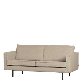 Zweisitzer Sofa Retrostil Catanias in Beige mit Vierfußgestell aus Metall – Ansicht 1