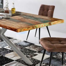 Esszimmertisch Usseaux in Bunt aus Recyclingholz und Metall – Ansicht 5