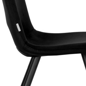 Esszimmerstuhl modern Set Viodora in Schwarz Rückenlehne mit Ausschnitt (2er Set) – Ansicht 6