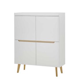 Schrankwand Wohnzimmer Jasturian im Skandi Design 134 cm hoch (vierteilig) – Ansicht 5