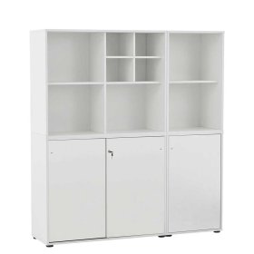Weiße Schrankwand Büro Damyant 168 cm hoch - Made in Germany – Ansicht 2