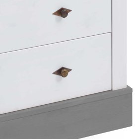 Babykommode Boulogne in Weiß und Grau aus Kiefer teilmassiv – Ansicht 9
