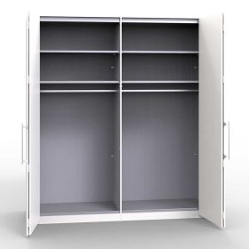 Glasfront Kleiderschrank Andryas in Weiß und Eiche Sägerau – Ansicht 6