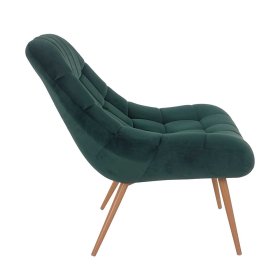 Retrostil Lounge Sessel Apulciana in Dunkelgrün Samt mit 4-Fuß Gestell aus Metall – Ansicht 5