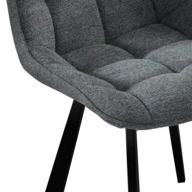 4 Stühle Sercan in Dunkelgrau und Schwarz mit Gestell aus Metall (4er Set) – Ansicht 5
