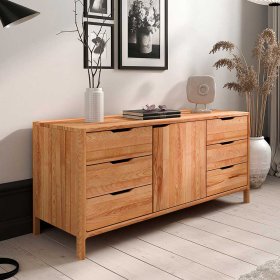 Sideboard massiv Korres in Kernbuchefarben mit sechs Schubladen – Ansicht 2