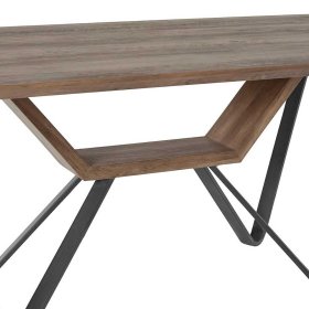 Esszimmer Tisch modern Landira in Schwarz und Eichefarben mit Ablage – Ansicht 4