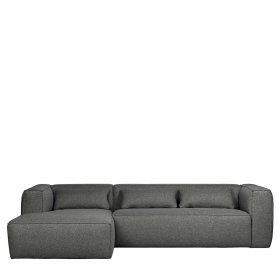 Moderne Couchecke Mercur Stoff in Grau mit Armlehnen – Ansicht 1
