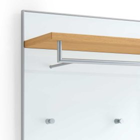 Flurgarderobe Luoretta in Weiß Glas Eiche Bianco furniert – Ansicht 4