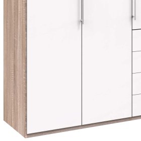 Schlafzimmerschrank Lolyana mit vier Schubladen und Falttüren – Ansicht 4