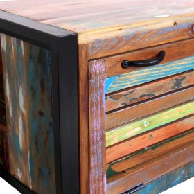 Kleine Schuhbank Cranadia im Shabby Chic Design in Bunt lackiert – Ansicht 6