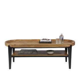 Designercouchtisch Slavrio mit abnehmbarer Tischplatte aus Mangobaum Massivholz – Ansicht 2