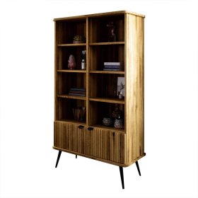 Wildeiche Bücherregal Clantica 176 cm hoch mit Metallgestell – Ansicht 1