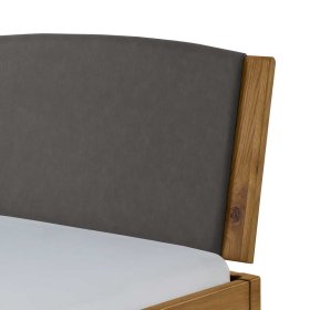 Massivholzbett Carmido in Wildeichefarben 82 cm Kopfteil mit Polsterung – Ansicht 4