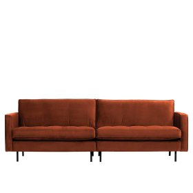 Retrostil Couch Aylon in Rostfarben Samt 275 cm breit – Ansicht 3