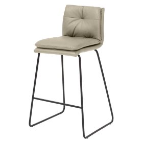 Gepolsterter Küchenhocker Liriana in Taupe und Schwarz – Ansicht 1