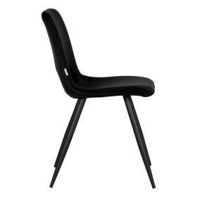 Esszimmerstuhl modern Set Viodora in Schwarz Rückenlehne mit Ausschnitt (2er Set) – Ansicht 3