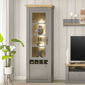Vitrine Cellossa im Landhausstil mit Flaschenfächern – Ansicht 9