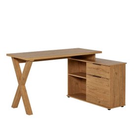 Schreibtisch Susi in Eichefarben 140 cm breit – Ansicht 1