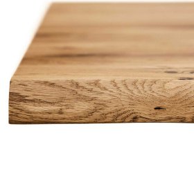 Küchen Tisch Cariasca aus Wildeiche Massivholz und Stahl im Industriedesign – Ansicht 5