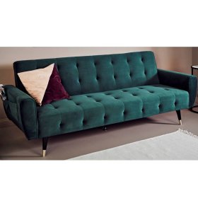 Retrosofa Glamour aus Samt mit Schlaffunktion – Ansicht 2