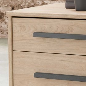 Design Schlafzimmer Set Bruvena in Eichefarben und Dunkelgrau modern (vierteilig) – Ansicht 7