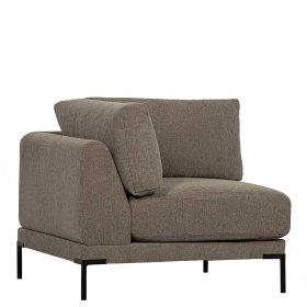 Eckelement Modul Sofa Udjaca in Taupe mit Vierfußgestell aus Metall – Ansicht 3