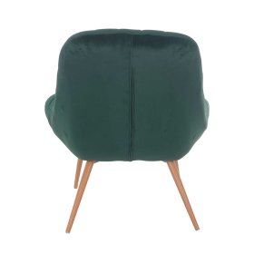 Retrostil Lounge Sessel Apulciana in Dunkelgrün Samt mit 4-Fuß Gestell aus Metall – Ansicht 4