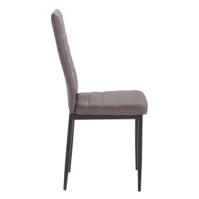 Polsterstühle Lirou in Hellbraun Kunstleder mit hoher Lehne (4er Set) – Ansicht 3