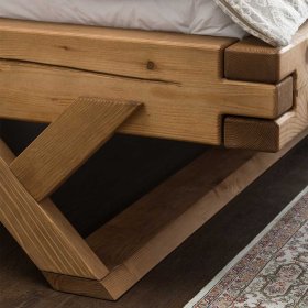 Balkenbett Selectra aus Fichte Massivholz im rustikalen Landhausstil – Ansicht 7