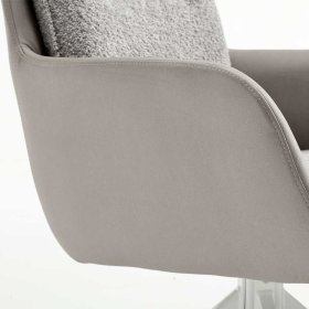 Graue Esszimmer Armlehnstühle Birt aus Boucle - Kunstleder und Metall (2er Set) – Ansicht 8