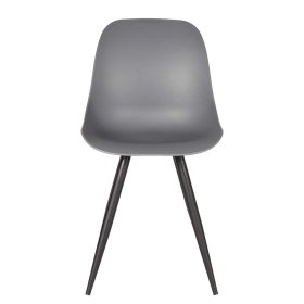 Küchenstuhl Set Emjana im Skandi Design in Anthrazit Kunststoff (2er Set) – Ansicht 2
