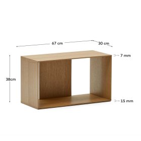 Wohnzimmerregal modular Kuta in Eichefarben furniert (vierteilig) – Ansicht 13