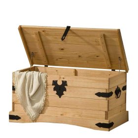 Holztruhe Halcoms in Kiefer Honigfarben im Landhausstil – Ansicht 4