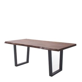 Holztisch Luzia mit natürlicher Baumkante im Industry und Loft Stil – Ansicht 1