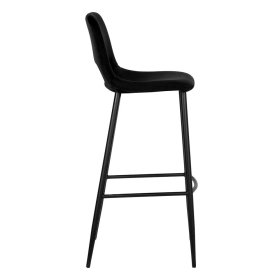 Schwarzer Barstuhl Set Plexino mit gepolsterter Rückenlehne 78 cm Sitzhöhe (2er Set) – Ansicht 3